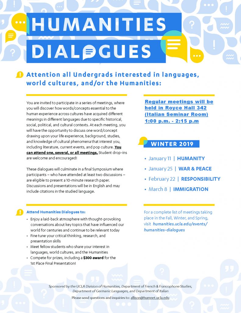 Humanities Dialogues: Responsibility - EPIC Program - UCLA