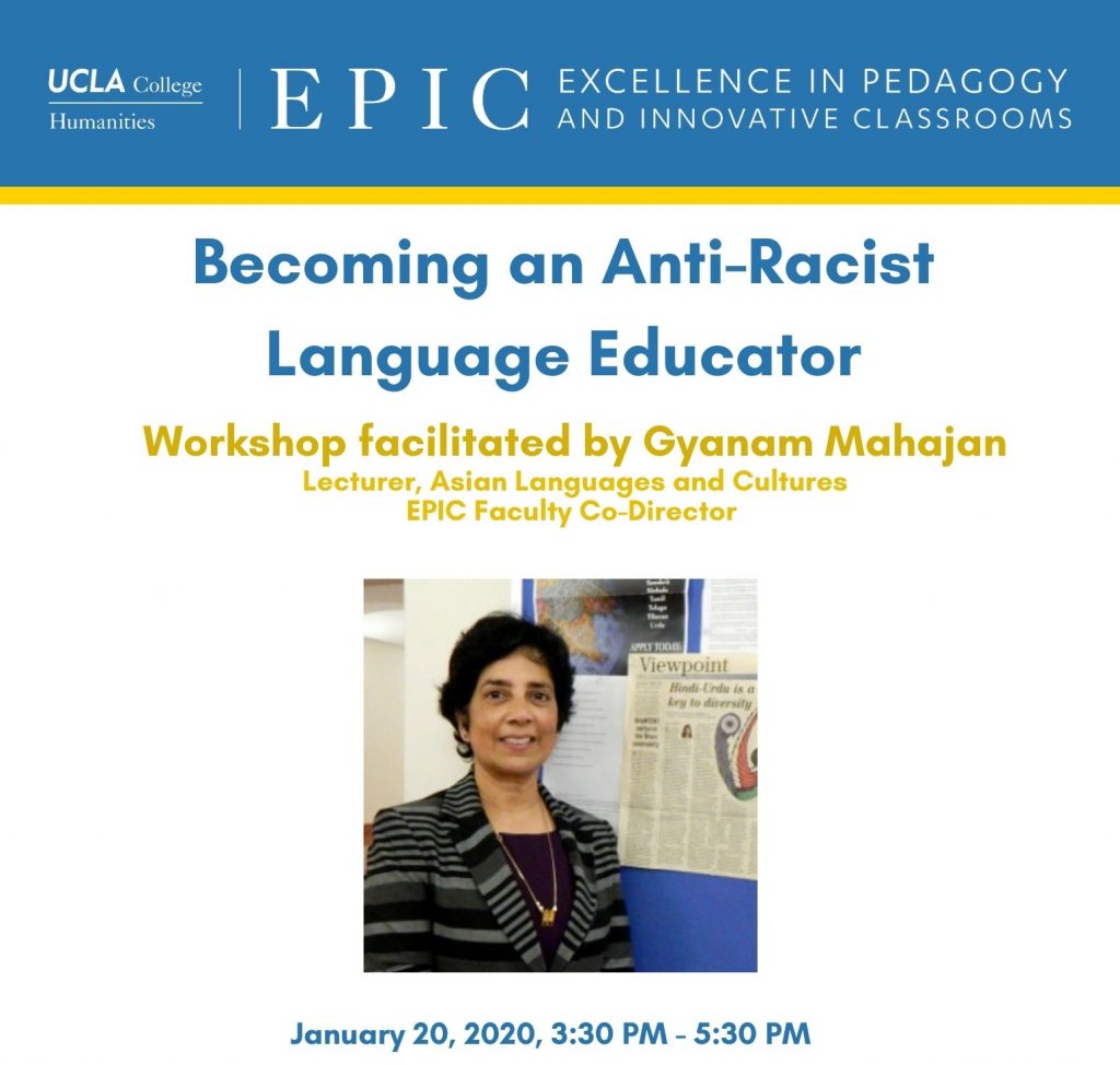 Flyer for Anti-Racist Language Educator Workshop